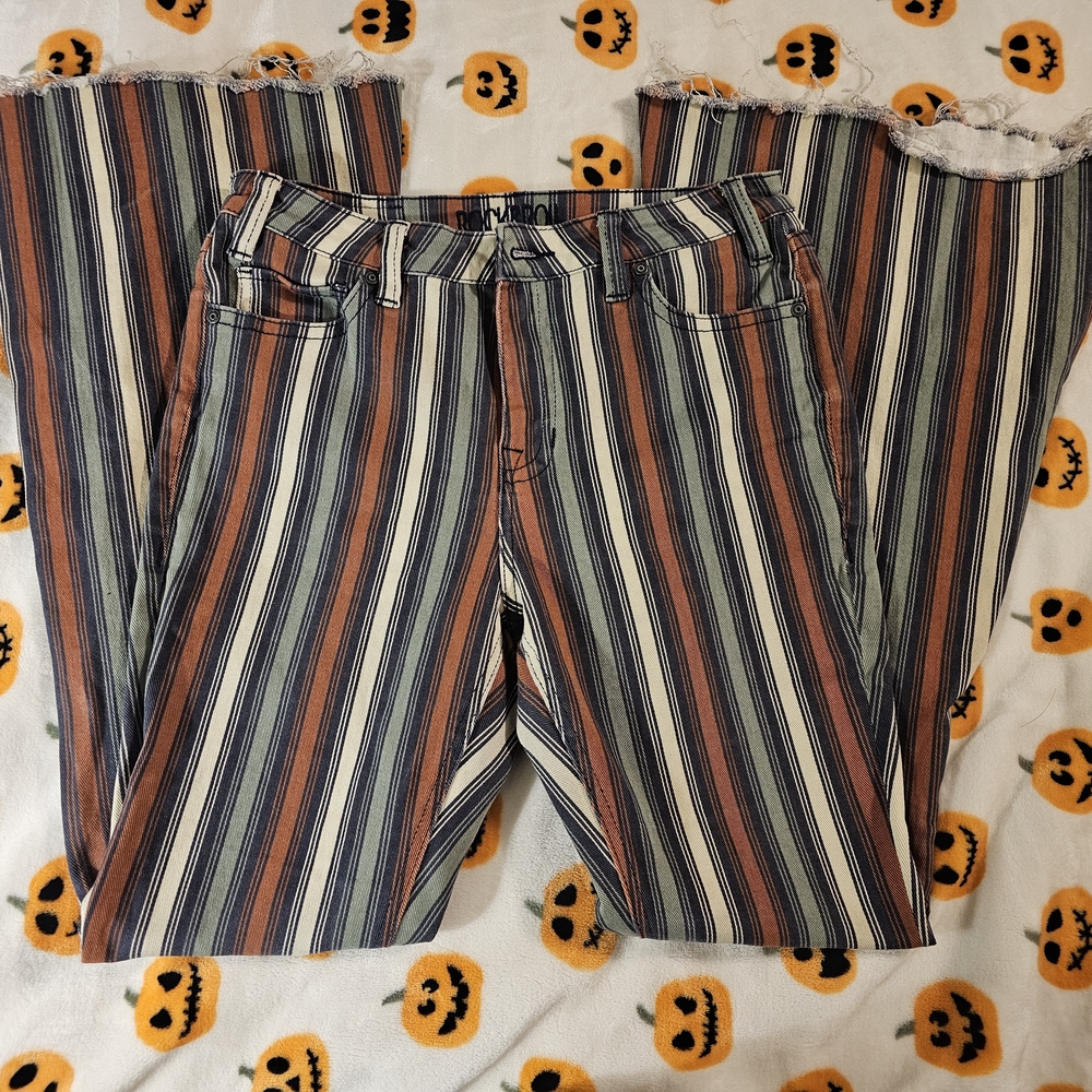 Striped Bell Bottom Jeans